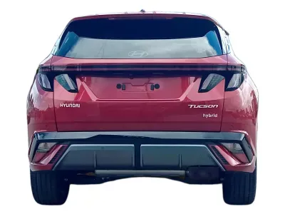 CZERWONY SUV HYUNDAI TUCSON z 2025 r., HYBRYDA/BENZYNA, skrzynia biegów AUTOMATYCZNA 215KM, zdjęcie 5 z 8