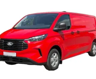 CZERWONY VAN FORD TRANSIT CUSTOM z 2025 r., DIESEL, skrzynia biegów AUTOMATYCZNA 136KM, zdjęcie główne