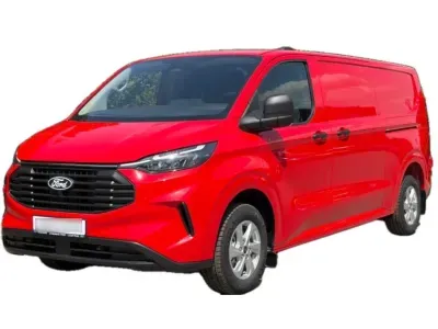 CZERWONY VAN FORD TRANSIT CUSTOM z 2025 r., DIESEL, skrzynia biegów AUTOMATYCZNA 136KM, zdjęcie główne