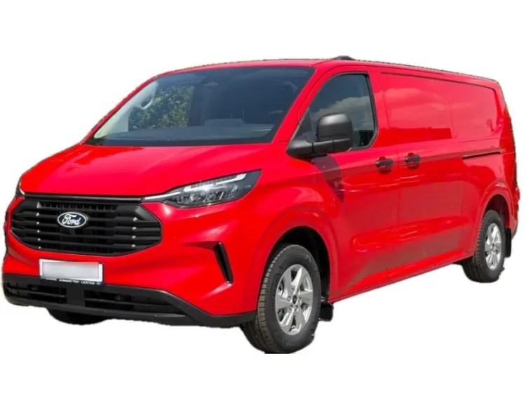 CZERWONY VAN FORD TRANSIT CUSTOM z 2025 r., DIESEL, skrzynia biegów AUTOMATYCZNA 136KM, zdjęcie główne