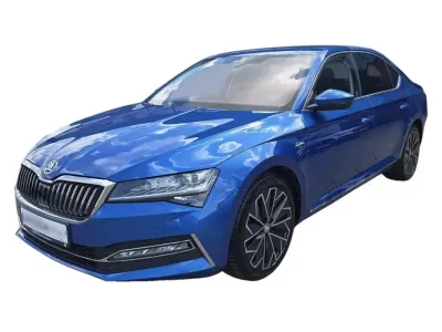 NIEBIESKI SEDAN SKODA SUPERB LIM. z 2023 r., BENZYNA, skrzynia biegów AUTOMATYCZNA 190KM, zdjęcie główne