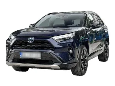 NIEBIESKI SUV TOYOTA RAV4 z 2023 r., HYBRYDA/BENZYNA, skrzynia biegów AUTOMATYCZNA 218KM, zdjęcie główne