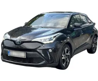 CZARNY SUV TOYOTA C-HR z 2022 r., HYBRYDA/BENZYNA, skrzynia biegów AUTOMATYCZNA 122KM, zdjęcie główne