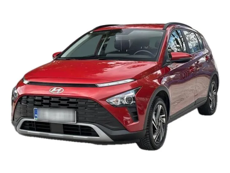 CZERWONY SUV HYUNDAI BAYON z 2023 r., BENZYNA, skrzynia biegów MANUALNA 101KM, zdjęcie główne
