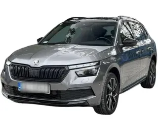 SZARY SUV SKODA KAMIQ z 2022 r., BENZYNA, skrzynia biegów AUTOMATYCZNA 150KM, zdjęcie główne