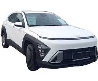 BIAŁY SUV HYUNDAI KONA z 2025 r., HYBRYDA/BENZYNA, skrzynia biegów AUTOMATYCZNA 129KM, zdjęcie główne