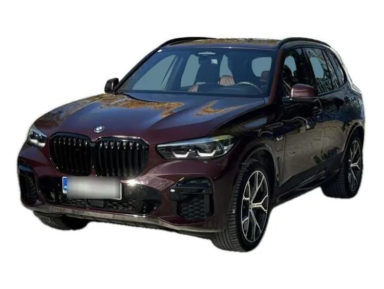 CZERWONY SUV BMW X5 z 2022 r., HYBRYDA/BENZYNA, skrzynia biegów AUTOMATYCZNA 394KM, zdjęcie główne