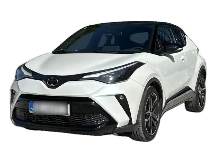 BIAŁY SUV TOYOTA C-HR z 2022 r., HYBRYDA/BENZYNA, skrzynia biegów AUTOMATYCZNA 122KM, zdjęcie główne