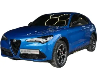 NIEBIESKI SUV ALFA ROMEO STELVIO z 2023 r., BENZYNA, skrzynia biegów AUTOMATYCZNA 280KM, zdjęcie główne
