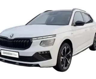 BIAŁY HATCHBACK SKODA KAMIQ z 2025 r., BENZYNA, skrzynia biegów AUTOMATYCZNA 150KM, zdjęcie główne