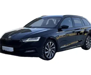 CZARNY KOMBI SKODA OCTAVIA COMBI z 2023 r., BENZYNA, skrzynia biegów AUTOMATYCZNA 150KM, zdjęcie główne